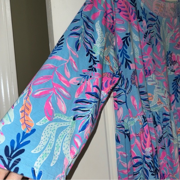 Lilly Pulitzer Multicolor Floral Long Sleeve Dress xxl my favorite spot pink - Picture 3 of 7